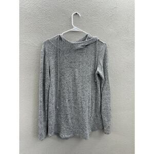 Onque Casual Womens Shirt Size Small Gray Long Sleeve Hooded